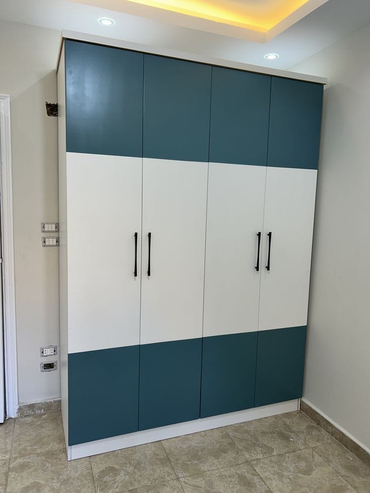 Teal White Wardrobe Noida